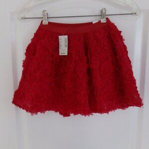 New Girls Ruby Red Tulle Pull On Skirt Size 5 / 6 NWT The Children's Place